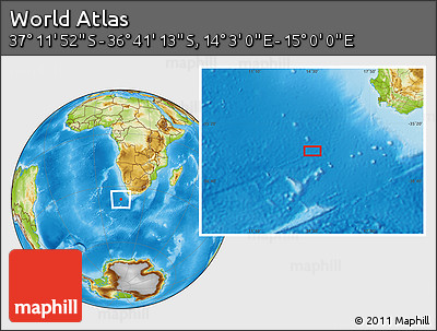 Physical Location Map of the Area around 36° 56' 32" S, 14° 31' 30" E
