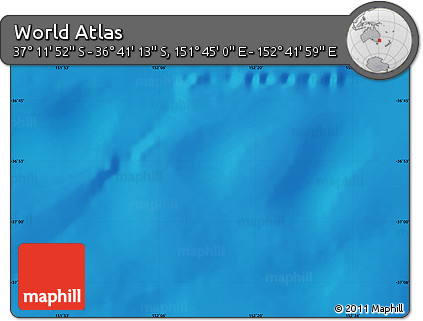 Physical Map of the Area around 36° 56' 32" S, 152° 13' 29" E