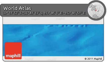 Physical Panoramic Map of the Area around 36° 56' 32" S, 152° 13' 29" E