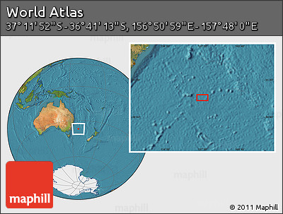 Satellite Location Map of the Area around 36° 56' 32" S, 157° 19' 29" E