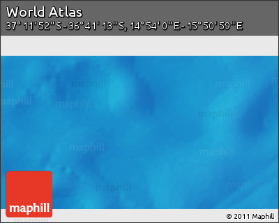 Physical 3D Map of the Area around 36° 56' 32" S, 15° 22' 30" E
