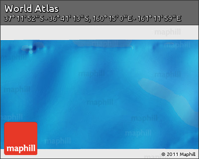 Physical 3D Map of the Area around 36° 56' 32" S, 160° 43' 29" E