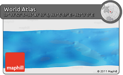 Physical Panoramic Map of the Area around 36° 56' 32" S, 161° 34' 29" E
