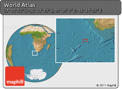 Satellite Location Map of the Area around 36° 56' 32" S, 16° 13' 30" E