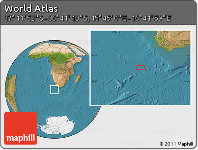 Satellite Location Map of the Area around 36° 56' 32" S, 16° 13' 30" E