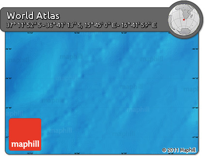 Physical Map of the Area around 36° 56' 32" S, 16° 13' 30" E