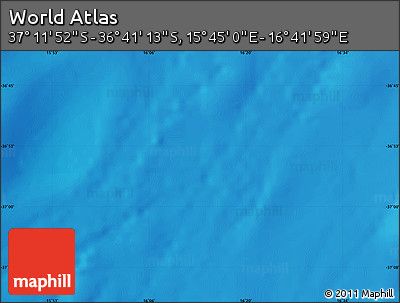 Physical Map of the Area around 36° 56' 32" S, 16° 13' 30" E