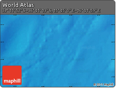 Physical Map of the Area around 36° 56' 32" S, 16° 13' 30" E