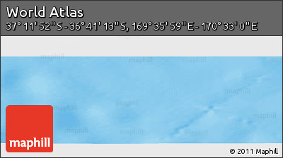 Physical Panoramic Map of the Area around 36° 56' 32" S, 170° 4' 29" E