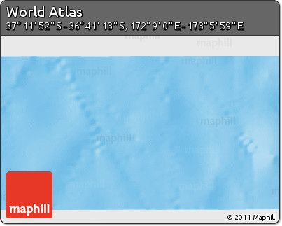Physical 3D Map of the Area around 36° 56' 32" S, 172° 37' 30" E