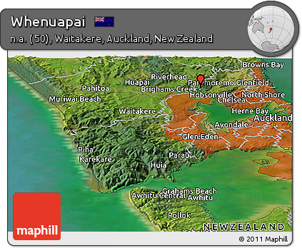 Satellite Panoramic Map of Whenuapai