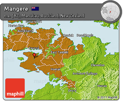 Physical 3D Map of Mangere