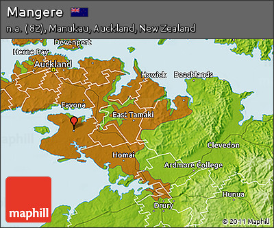 Physical 3D Map of Mangere