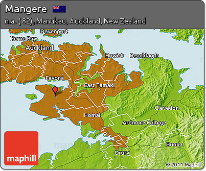 Physical 3D Map of Mangere