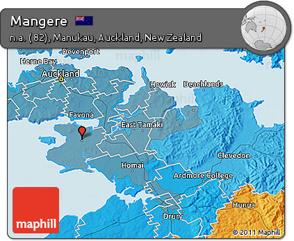 Political 3D Map of Mangere