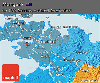 Political 3D Map of Mangere