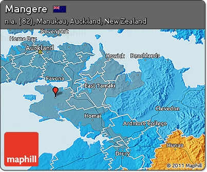 Political 3D Map of Mangere