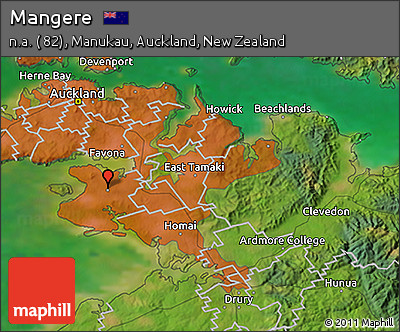 Satellite 3D Map of Mangere