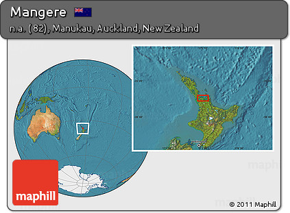 Satellite Location Map of Mangere