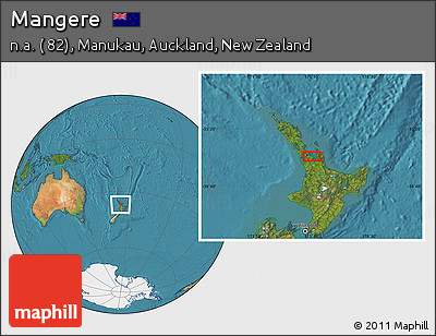 Satellite Location Map of Mangere