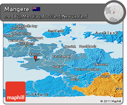 Political Panoramic Map of Mangere