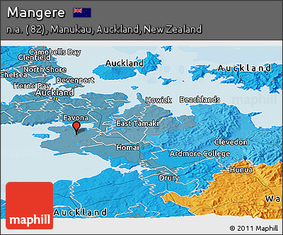 Political Panoramic Map of Mangere