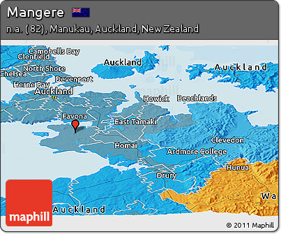 Political Panoramic Map of Mangere