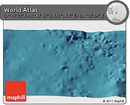 Satellite 3D Map of the Area around 36° 56' 32" S, 176° 52' 30" E