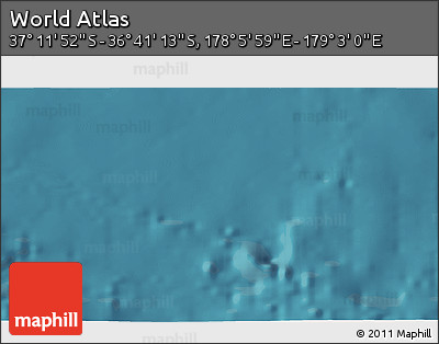 Satellite 3D Map of the Area around 36° 56' 32" S, 178° 34' 29" E