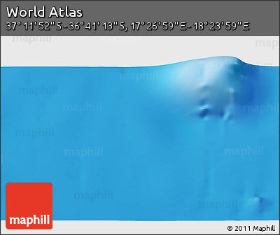 Physical 3D Map of the Area around 36° 56' 32" S, 17° 55' 29" E