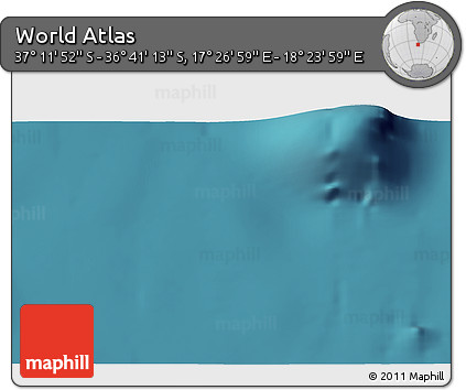 Satellite 3D Map of the Area around 36° 56' 32" S, 17° 55' 29" E