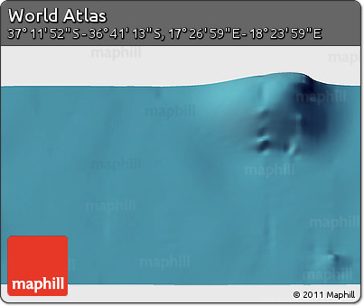 Satellite 3D Map of the Area around 36° 56' 32" S, 17° 55' 29" E