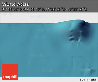 Satellite 3D Map of the Area around 36° 56' 32" S, 17° 55' 29" E