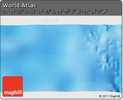Physical 3D Map of the Area around 36° 56' 32" S, 17° 46' 29" W