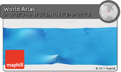 Physical Panoramic Map of the Area around 36° 56' 32" S, 18° 46' 29" E