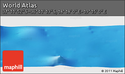 Physical Panoramic Map of the Area around 36° 56' 32" S, 18° 46' 29" E