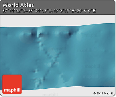 Satellite 3D Map of the Area around 36° 56' 32" S, 19° 37' 30" E