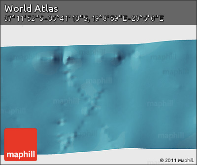 Satellite 3D Map of the Area around 36° 56' 32" S, 19° 37' 30" E