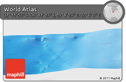 Physical Panoramic Map of the Area around 36° 56' 32" S, 19° 37' 30" E
