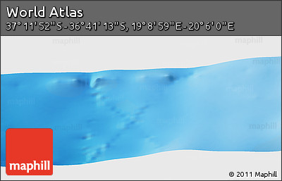 Physical Panoramic Map of the Area around 36° 56' 32" S, 19° 37' 30" E