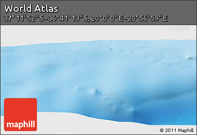 Physical Panoramic Map of the Area around 36° 56' 32" S, 20° 28' 30" E