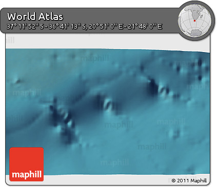 Satellite 3D Map of the Area around 36° 56' 32" S, 21° 19' 30" E