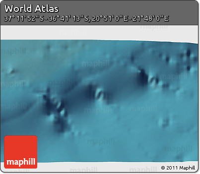 Satellite 3D Map of the Area around 36° 56' 32" S, 21° 19' 30" E