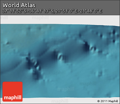 Satellite 3D Map of the Area around 36° 56' 32" S, 21° 19' 30" E