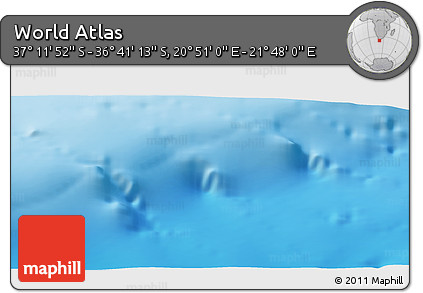 Physical Panoramic Map of the Area around 36° 56' 32" S, 21° 19' 30" E