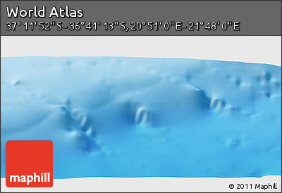 Physical Panoramic Map of the Area around 36° 56' 32" S, 21° 19' 30" E
