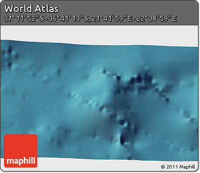 Satellite 3D Map of the Area around 36° 56' 32" S, 22° 10' 29" E