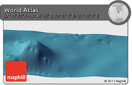 Satellite Panoramic Map of the Area around 36° 56' 32" S, 23° 1' 29" E