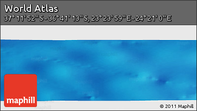 Physical Panoramic Map of the Area around 36° 56' 32" S, 23° 52' 30" E