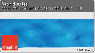 Physical Panoramic Map of the Area around 36° 56' 32" S, 23° 52' 30" E